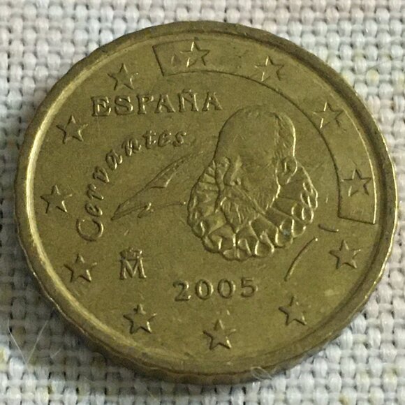 2005 Spain "Cervantos" 10 Euro Cent Coin - Picture 3 of 7